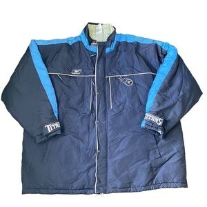 Vintage Reebok Tennessee Titans Blue puffer Winter Coat Size 3XL